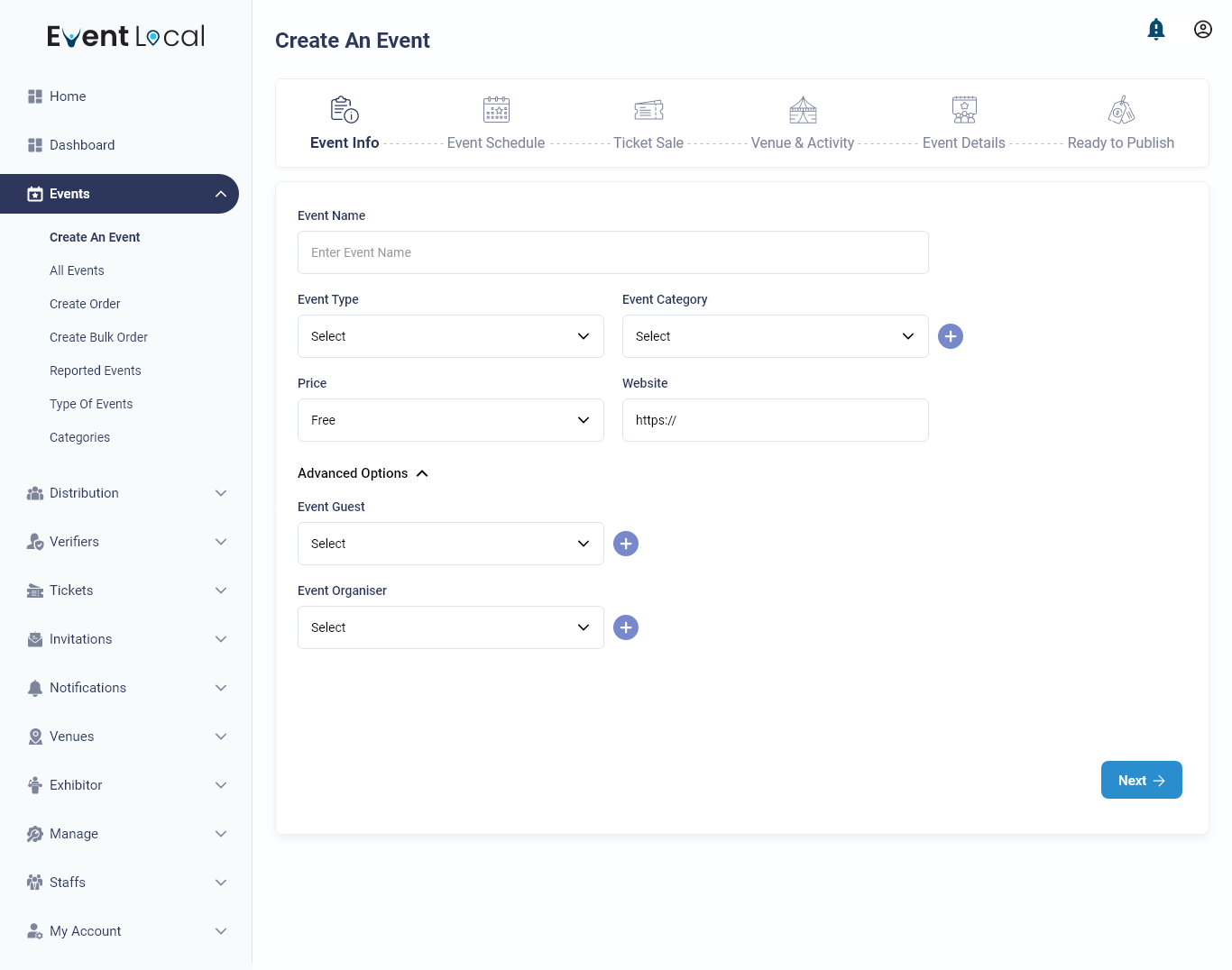 Create An Event Info