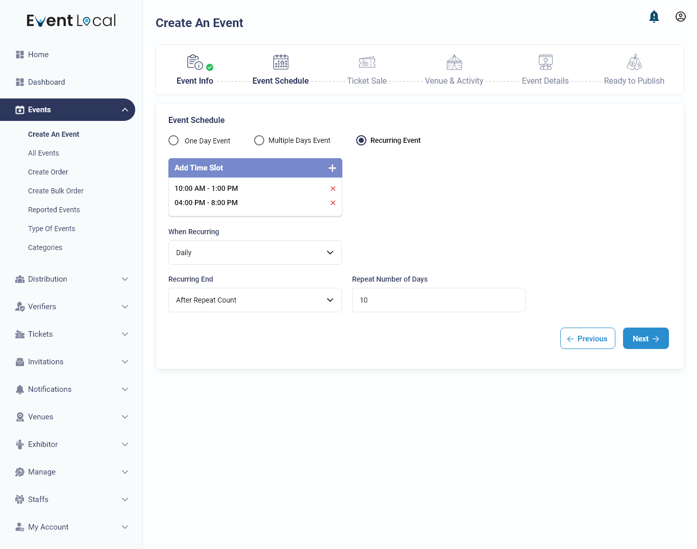 Create An Event Schedule 2