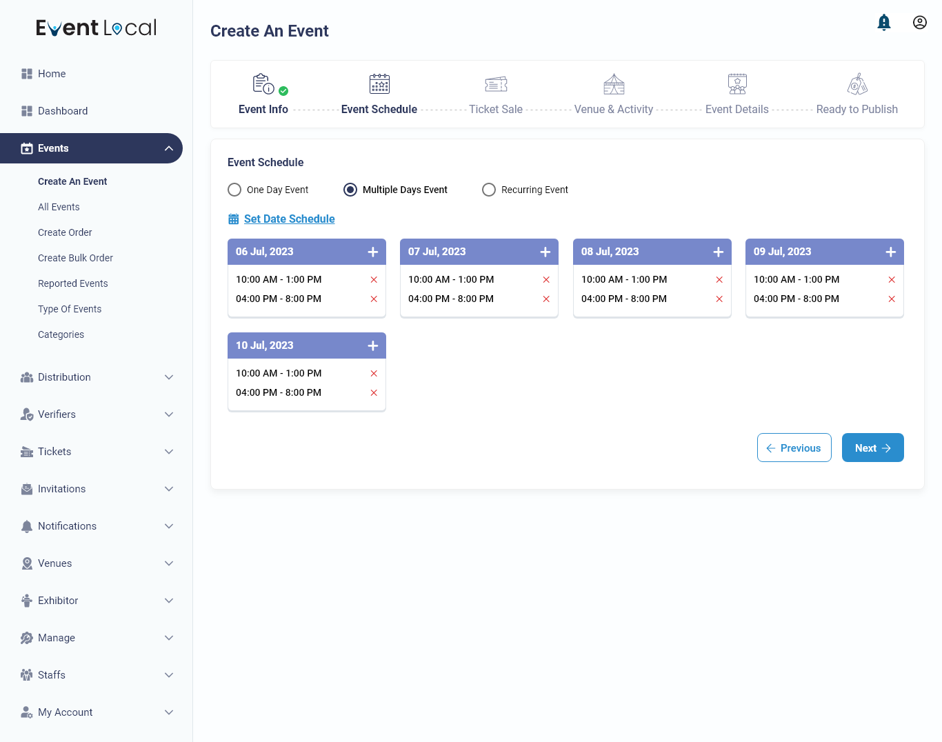 Create An Event Schedule