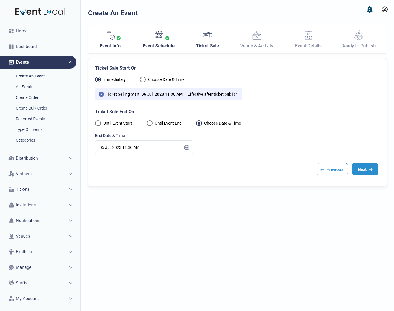 Create An Event Ticket Sale 2